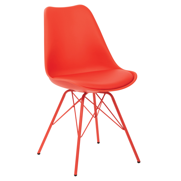 OSP Home Furnishings - Emerson Side Chair with 4 Leg Base - Red