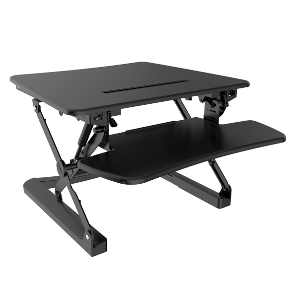FlexiSpot Height-Adjustable Standing Desk Riser With Removable Keyboard Tray, 19-3/4""H x 41""W x 23-1/8""D, Black -  M1B
