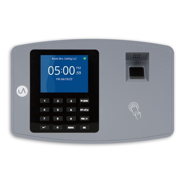 uAttend BN6000 Biometric Time Clock With LAN Connection For Fingerprint, RFID And PIN Punching, Unlimited Employees, 6.57"H x 11.1"W x 2.72"D