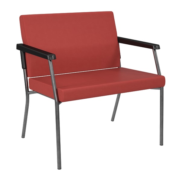 Office Star Bariatric Big & Tall Guest Chair, Lipstick/Gunmetal Gray