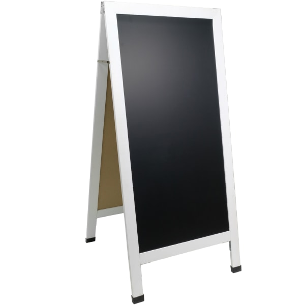 Excello Global Products EGP-HD-0240-WHT-OS Extra Large Magnetic Board  Gigantic Sandwich Board  Sidewalk Chalkboard Sign  A-Frame Sign with Chalk Board  Reinforced  Double Sided  White  59  x 27