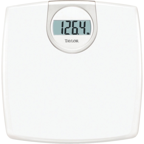 Taylor 7029 Lithium Digital Scale  330 lb  150 kg Maximum Weight Capacity  White Silver