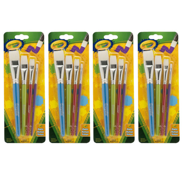 UPC 194629007783 product image for Crayola� Big Paintbrush Set, Flat, 4 Brushes Per Pack, Set Of 4 Packs | upcitemdb.com