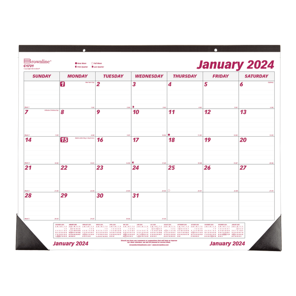 2024 Brownline 22 x 17 Monthly Desk Pad Calendar Chipboard (C1731)