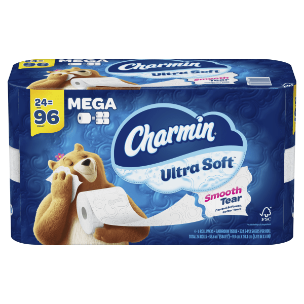 Charmin Ultra Soft Toilet Paper - 24 Mega Rolls