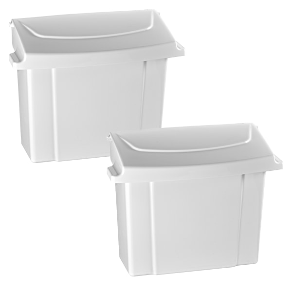 Alpine Sanitary Napkin Receptacles, 10 x 9 x 5, White, Pack Of 2 Receptacles