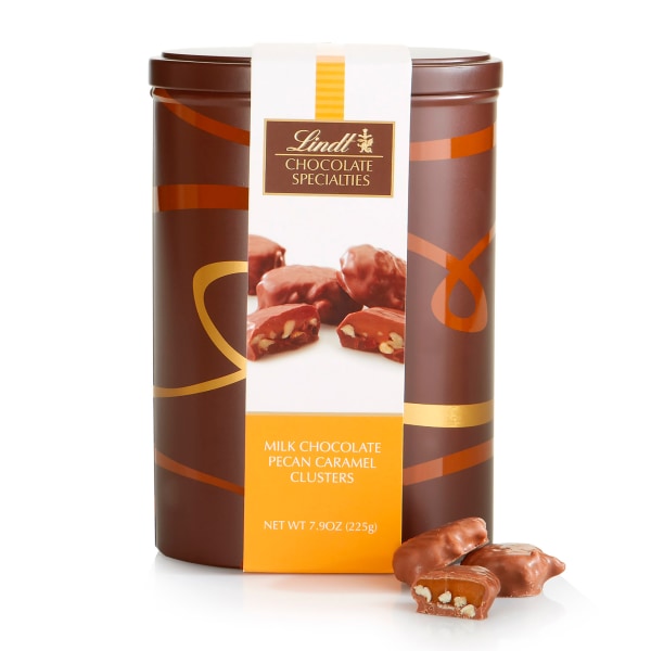 UPC 009542012144 product image for Lindt Milk Chocolate Pecan Caramel Cluster Gift Tin, 7.9 Oz | upcitemdb.com