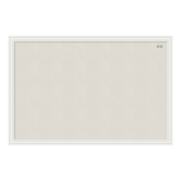 U Brands 30 x 20 in. Linen Bulletin Board with Decor Frame  Natural & White