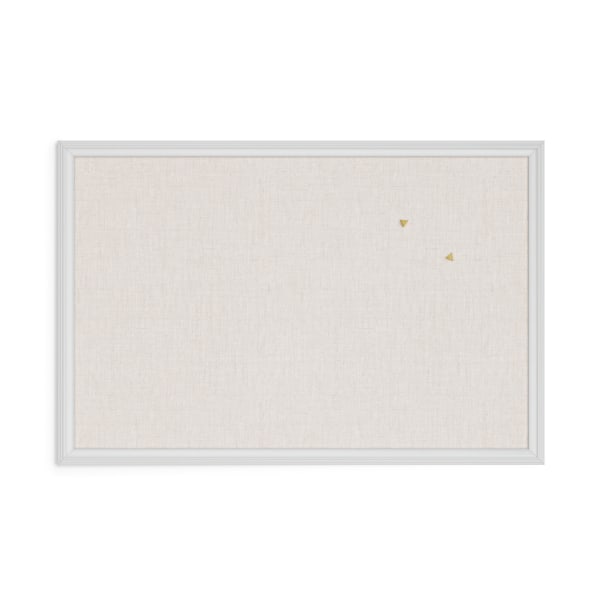 U Brands 30 x 20 in. Linen Bulletin Board with Decor Frame  Natural & White