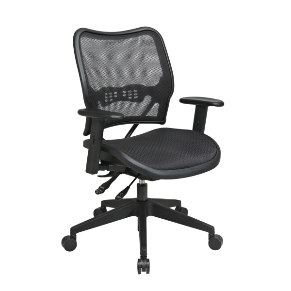 Office Star Deluxe AirGrid Ergonomic Mesh Mid-Back Managers Chair, Black