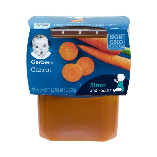 Gerber 2nd Foods Natural for Baby Baby Food Carrots 4 oz Tubs (16 Pack)