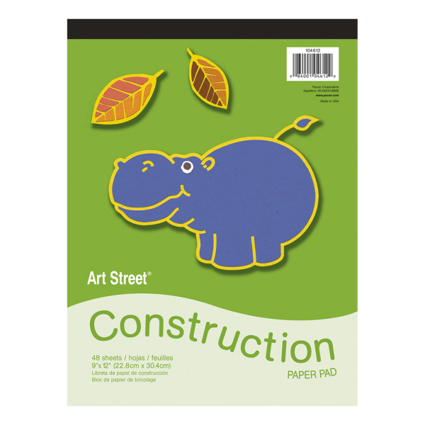 Art Street&reg; Construction Paper, 9&quot; x 12&quot;, Assorted, Pad Of 48 Sheets 613629