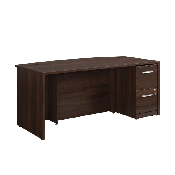 Sauder® Affirm 72"W Bowfront Desk With 2-Drawer Mobile Pedestal File, Noble Elm