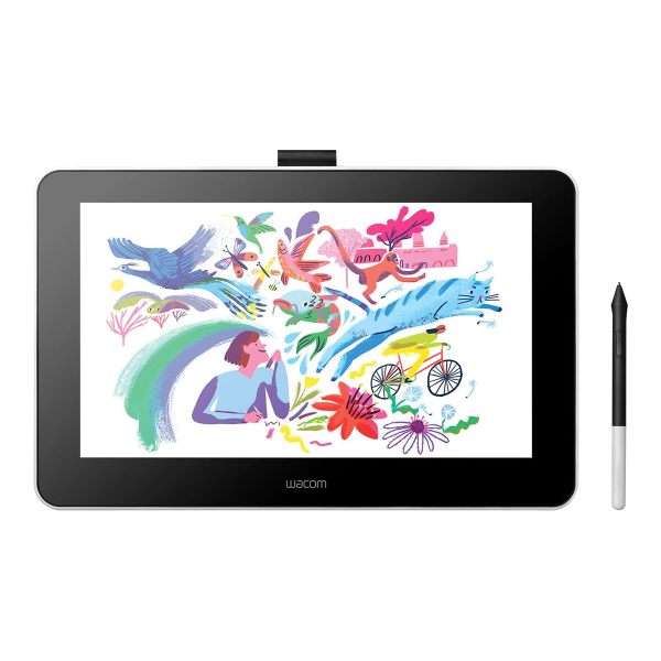 Wacom - One - Drawing Tablet with Screen, 13.3" Pen Display for Mac, PC, Chromebook & Android - Flint White