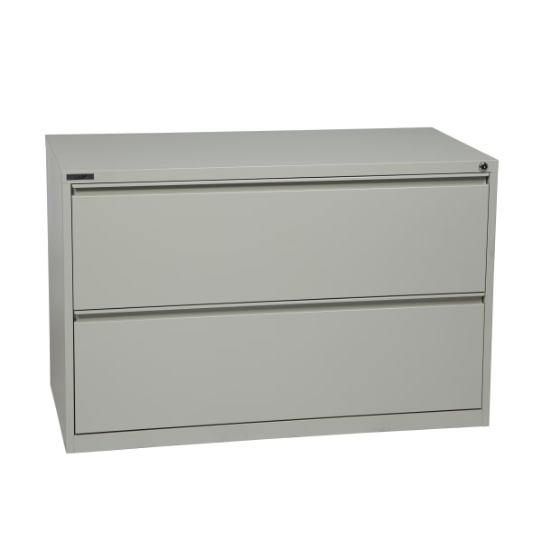 Office Star Core 42W Lateral 2-Drawer File Cabinet, Light Gray