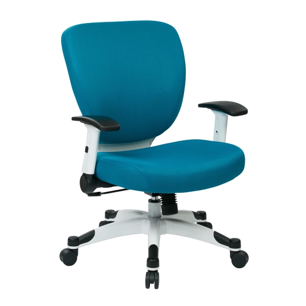 Office Star Space Seating Professional Deluxe Mesh Mid-Back Task Chair, Blue/White