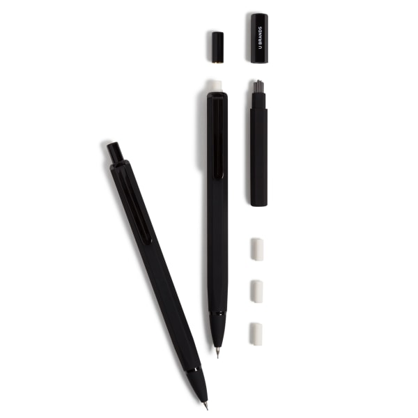 U Brands Soft Touch Cambria Mechanical Pencil Refill Pack, 0.7 mm, Black, Pack Of 2 Pencils