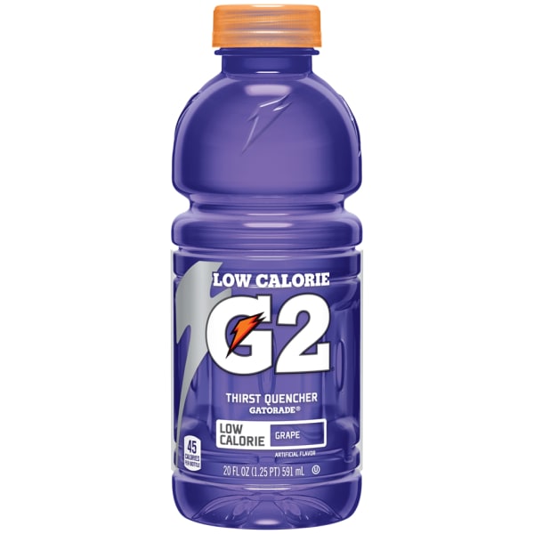 ((Use By 09/30/2024))G2 Perform 02 Low-Calorie Thirst Quencher, Grape, 20 Oz Bottle, 24/carton