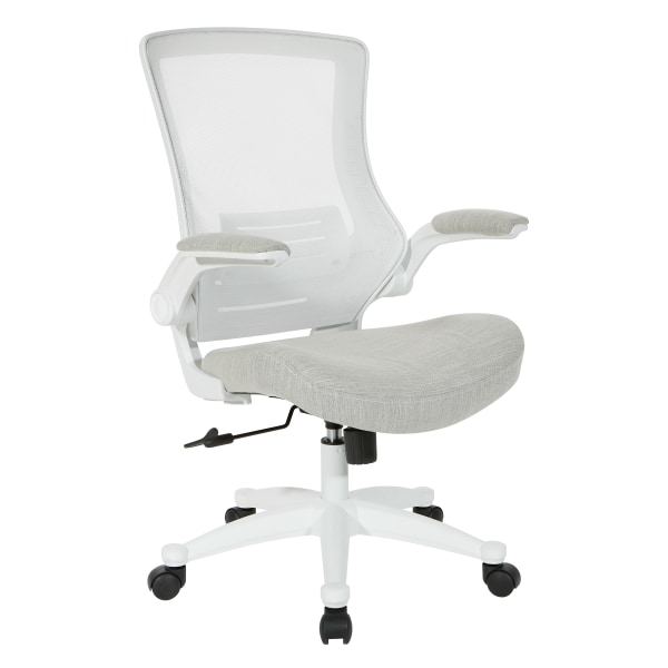 Office Star WorkSmart Manager Chair, Linen Stone/White