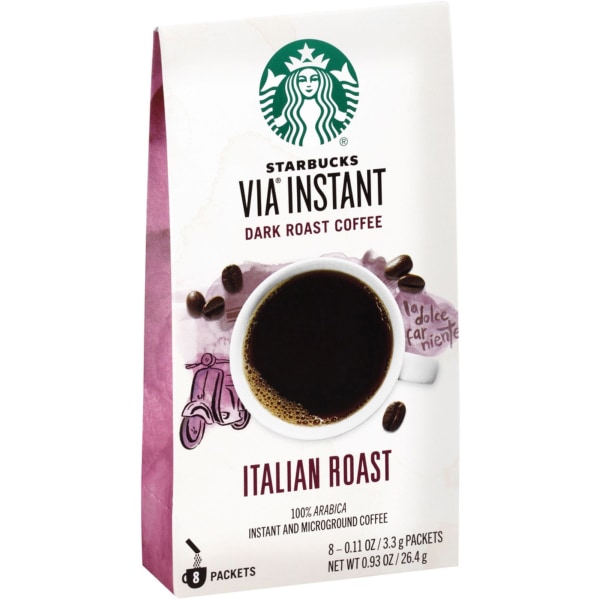 VIA Ready Brew Coffee, Italian Roast, 0.1 Oz Per Bag, Carton Of 8 Bags