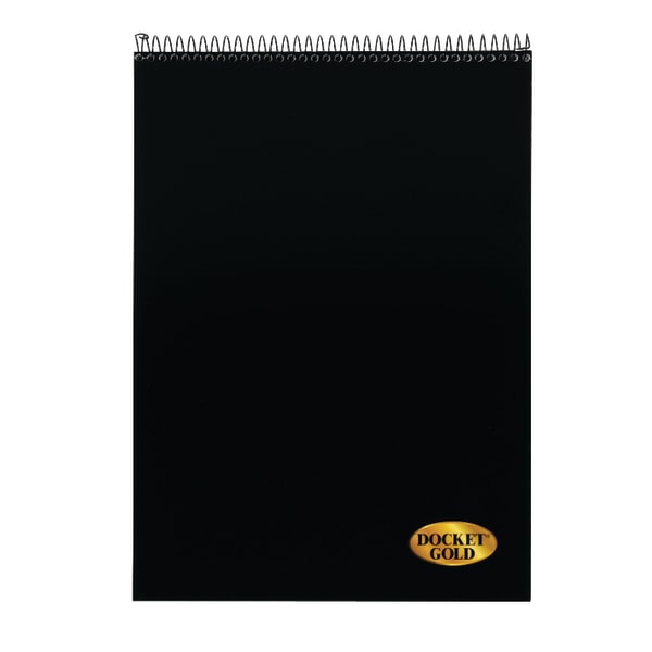 TOPS® Docket® Gold Wirebound Writing Pad, 8 1/2"" x 11"", Legal Ruled, 70 Sheets, White -  63753