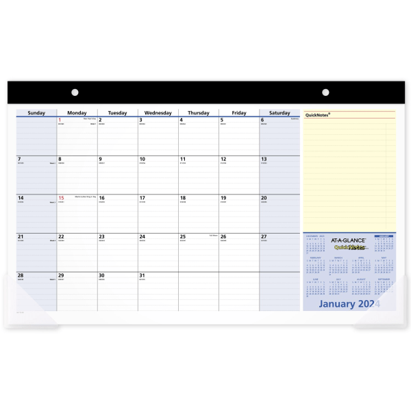  3 Pack AT-A-GLANCE QuickNotes - Compact monthly desk pad calendar - desktop - 2024-2025 - month to view - - dated