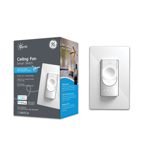 Photos - Garden & Outdoor Decoration General Electric GE Cync Smart Direct Connect Ceiling Fan Speed Switch, White 93128847 