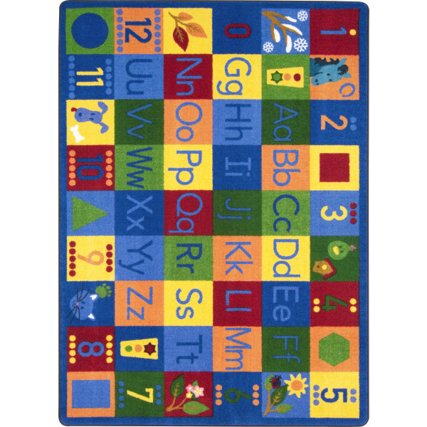 Joy Carpets® Kids' Essentials Rectangle Area Rug, Around the Block II™, 5-1/3' x 7-33/50', Multicolor -  2009C