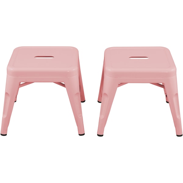 Ace Kids Metal Stools, Blush Pink, Set Of 2 Stools