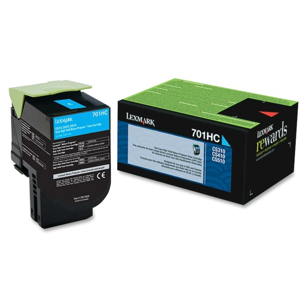 Lexmark 701 Cyan High Yield Toner Cartridge (70C1HC0) | Quill