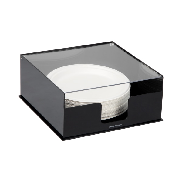 Photos - Coffee Makers Accessory Mind Reader Foundation Covered Plate Dispenser For 10" Dinner Plates, 5" x 11", Black PSTOR-BLK