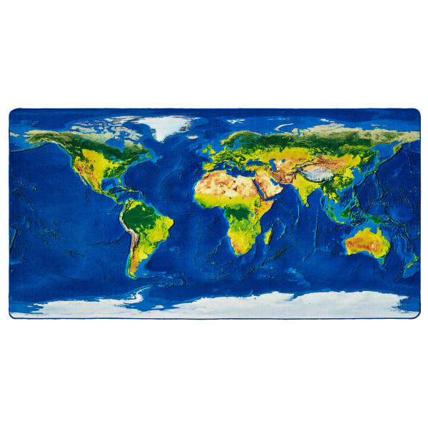 Carpets for Kids® Pixel Perfect Collection™ Learn Our Earth Map Activity Rug, 6' x 9', Multicolor -  61862
