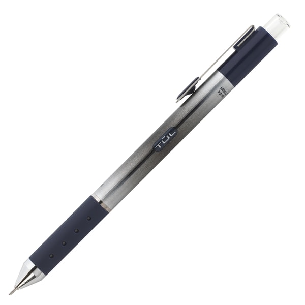 TUL GL Series Retractable Gel Pens, Needle Point, 0.5 mm, Blue Barrel, Blue Ink, Pack Of 12 Pens