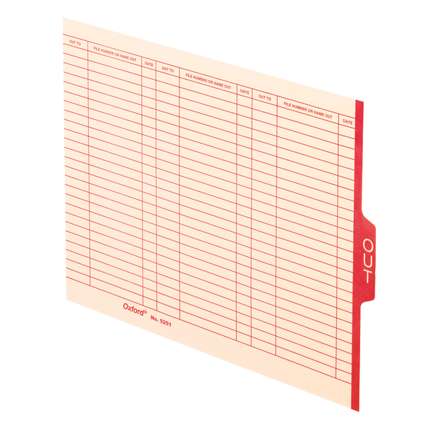 Photos - File Folder / Lever Arch File Pendaflex � End-Tab "Out" Cards, Letter Size, Manila/Red, Pack Of 100 Cards 5251 