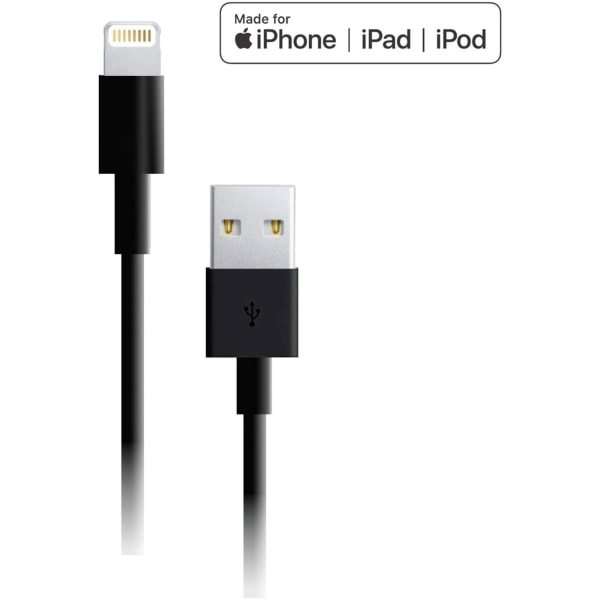4XEM 6FT 2M Black charging data and sync Cable For Apple iPhone 5 5s 6 6s 6plus 7 7plus - 6FT Black Lightning to USB data sync cable forApple iPad, iP