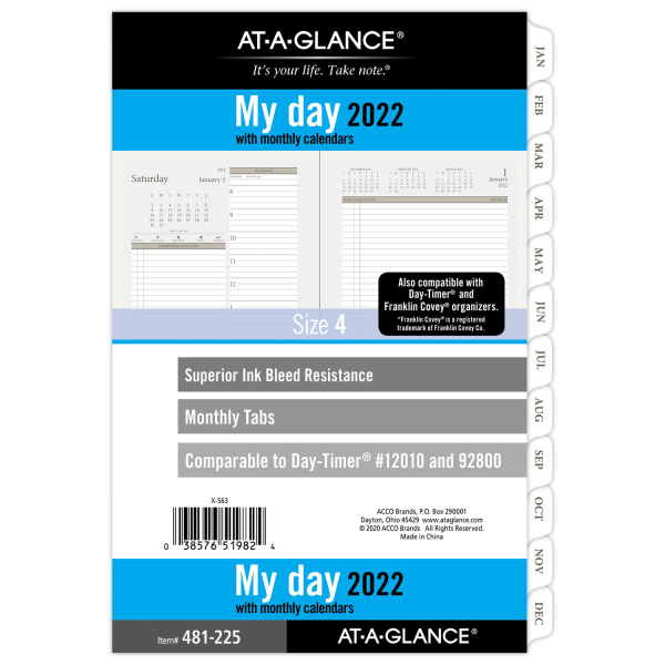 AT-A-GLANCE&reg; Daily/Monthly Planner Calendar Refill 6323785