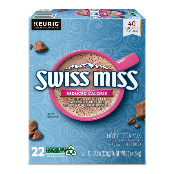 (Case Of 4 Pack ) Swiss Miss Reduced Calorie Hot Cocoa  Keurig Single Serve K-Cup Pods  22 Ct