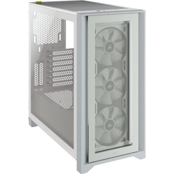 Corsair iCUE 4000X RGB Tempered Glass Mid-Tower ATX Case - White - Mid-tower - White - Tempered Glass, Steel, Plastic - CC9011205WW