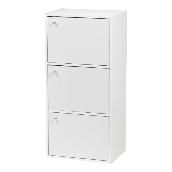 IRIS 35""H 3-Door Storage-Shelf, White -  596325