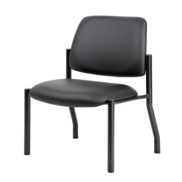 Boss Office Products Mid-Back Armless Guest Chair With Antimicrobial Vinyl, Black -  B9595AM-BK-400