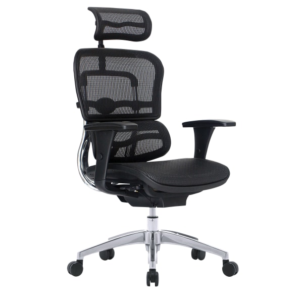 WorkPro® 12000 Series Ergonomic Mesh High-Back Executive Chair, Black/Chrome, BIFMA Compliant -  WORKPRO12000HI-BKM
