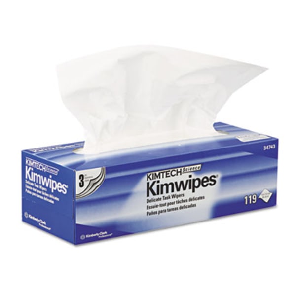 Kimwipes Delicate Task Wipers  3-Ply  11 4/5 X 11 4/5  119/Box  14 Boxes/Carton