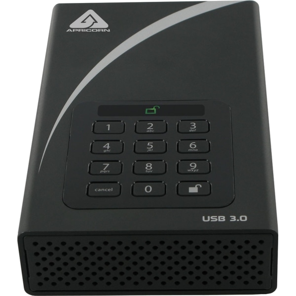 Aegis Padlock DT  4 TB Desktop Hard Drive - 3.5"" External - Black - USB 3.0 - 7200rpm - Apricorn ADT-3PL256-4000