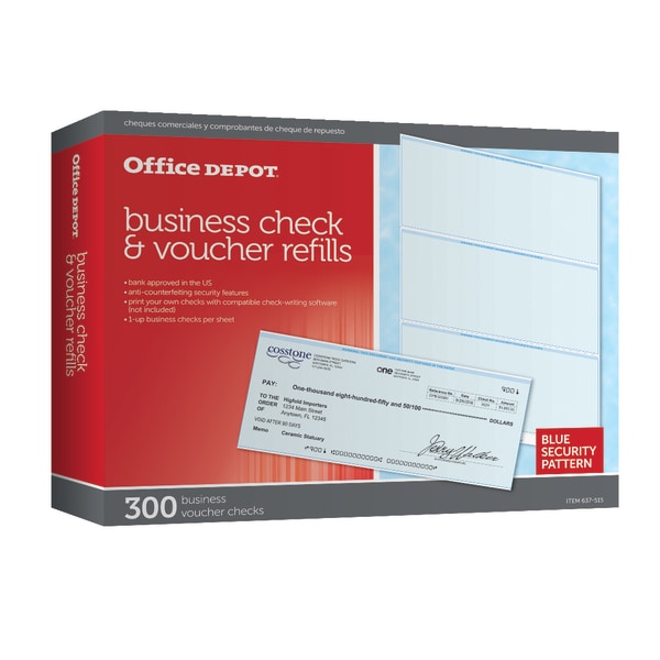 Office Depot Brand Business Check Refill Pack 1 Part Pack Of 300 Zerbee