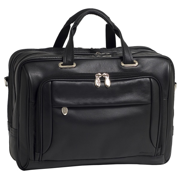 Mcklein West Loop Expandable Double Compartment Briefcase - Black