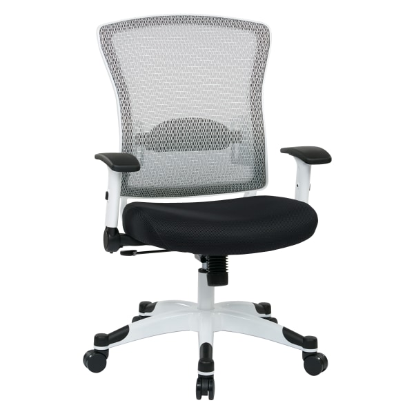 Office Star Space Seating Mesh Mid-Back Chair, Black/White