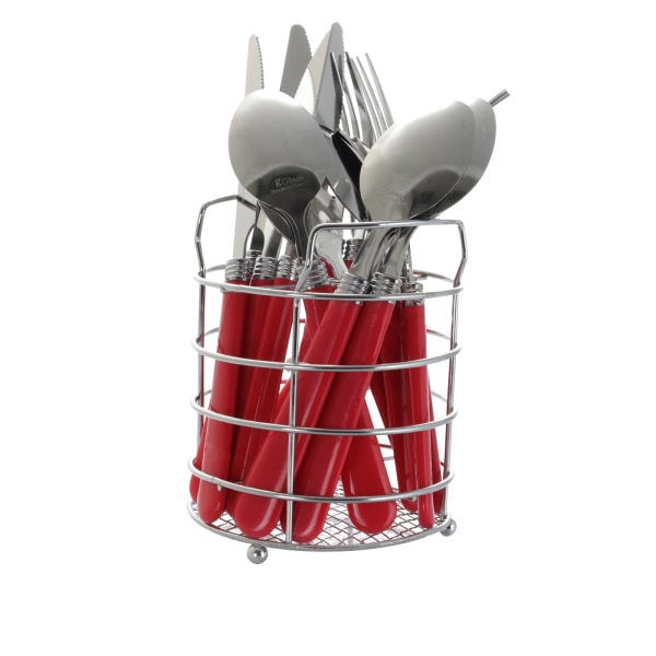 UPC 085081765017 product image for Gibson Sensations II 16-Piece Stainless-Steel Flatware Set With Caddy, Red | upcitemdb.com