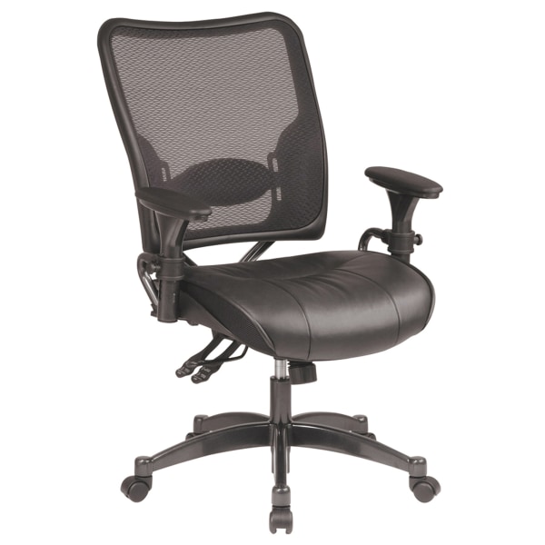 Office Star Professional Dual Function Air Grid Bonded Leather Chair, Black/Gunmetal - 6876 - Furniture Ventilated backrest, breathable leather keep you c sku 6876