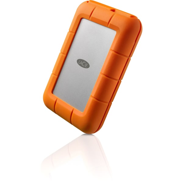 LaCie - Rugged 2TB External USB-C, USB 3.1 Gen 1 Portable Hard Drive - Orange/Silver