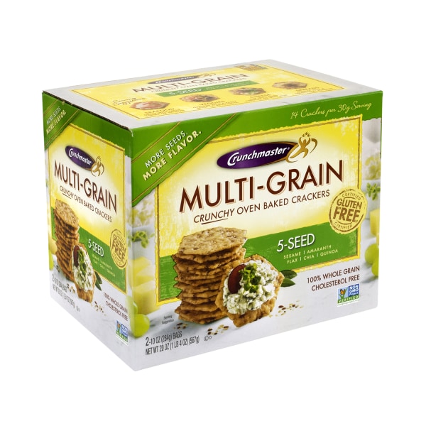 Crunchmaster 5-Seed Multigrain Crunchy Oven-Baked Crackers, 20 Oz Box -  00079